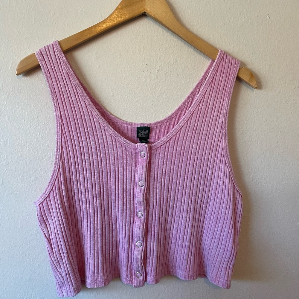 Cropped Button-up Tank